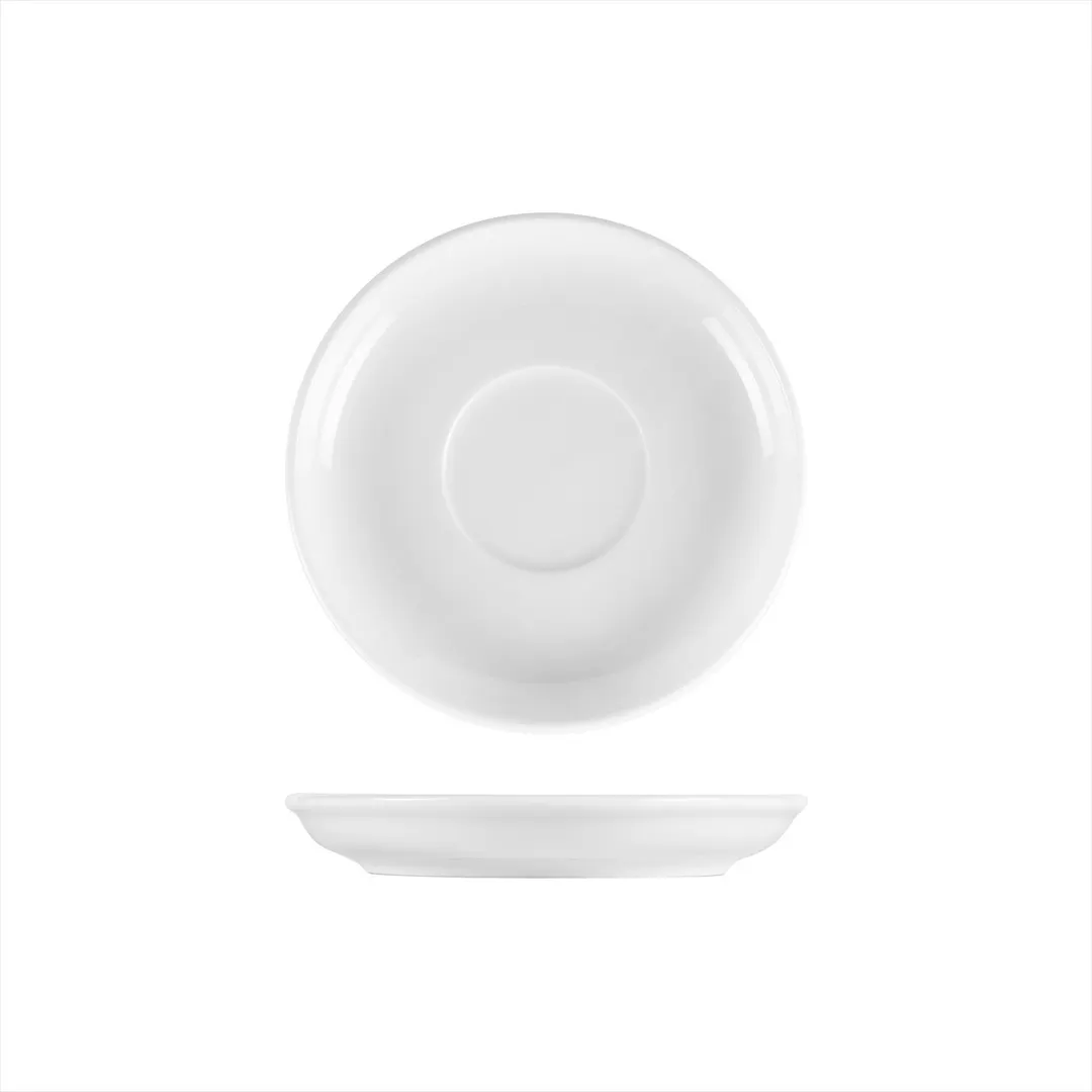 Turgla EO01CT00 Delta‑Coupe Round White Porcelain Saucer, 5.75" Diameter – Elegant Dinnerware Piece