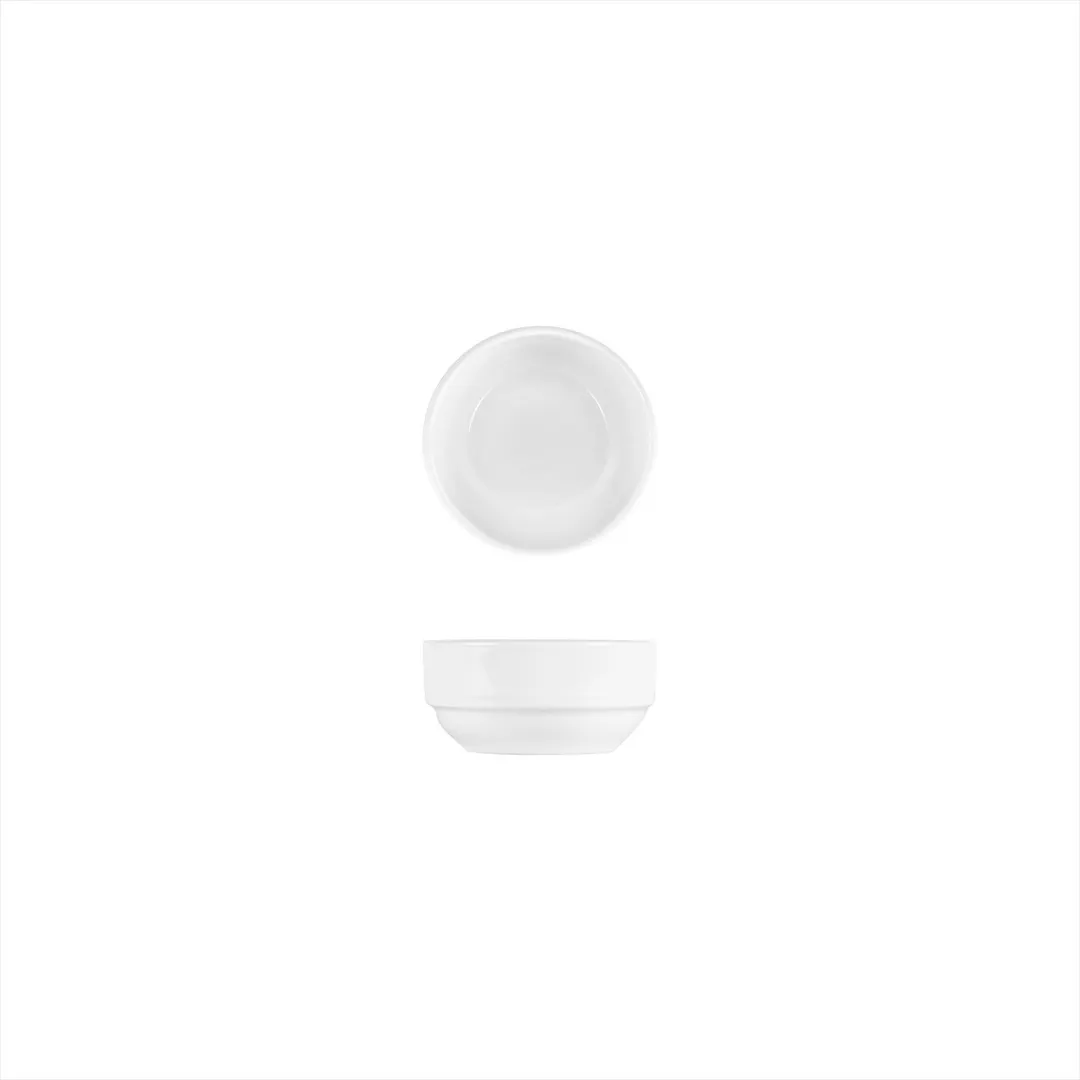 Turgla EO10JK00 - 8 Oz White Porcelain Ramekin, 4" Diameter x 1.75" Height, Bouillon Cup