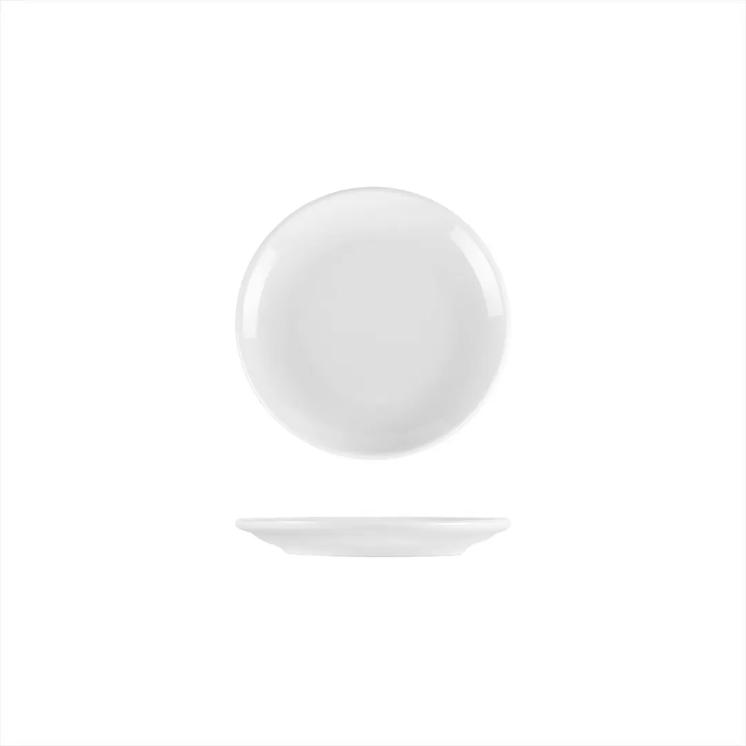 Turgla EO17DU00 - Delta-Coupe China Plate, 6.5" Round White Porcelain, Rolled Edge Coupe Rim