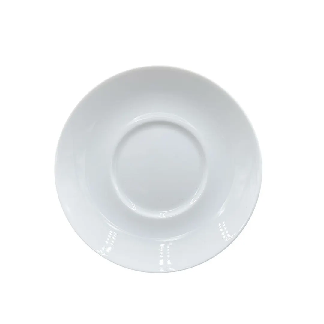 Turgla ES01CT00 - Delta Saucer, 6" Diameter Round White Porcelain, China Cup & Saucer Set