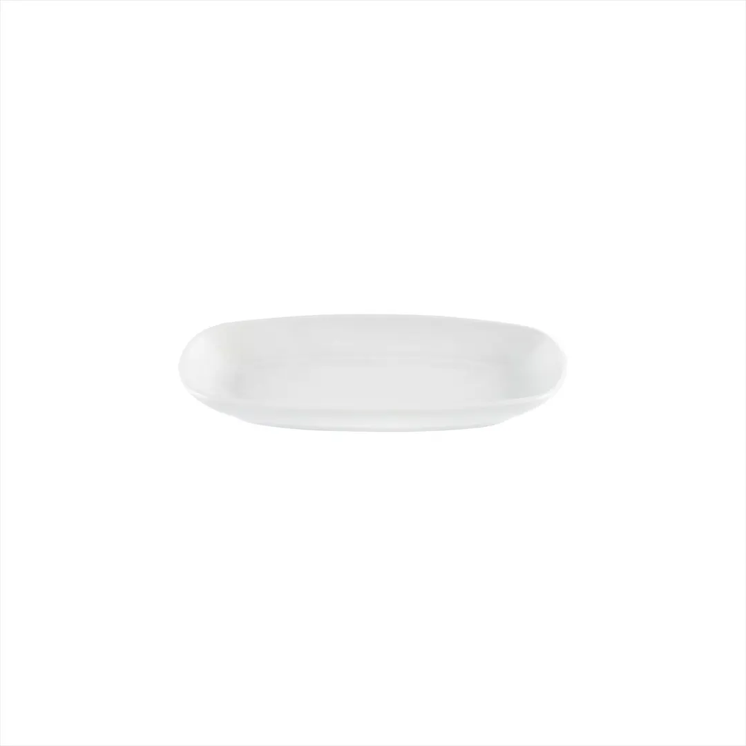 Turgla KO24KY00 Delta‑Coupe 9.25" Platter, 9.25" W x 6.25" D x 1" H, White Porcelain, Rolled Rim