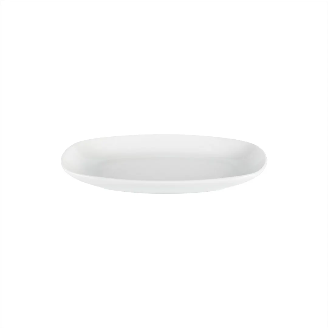Turgla KO29KY00 - Delta-Coupe Oval Platter, 11.5" W x 6.25" D x 1.25" H, White Porcelain, Edge Rim