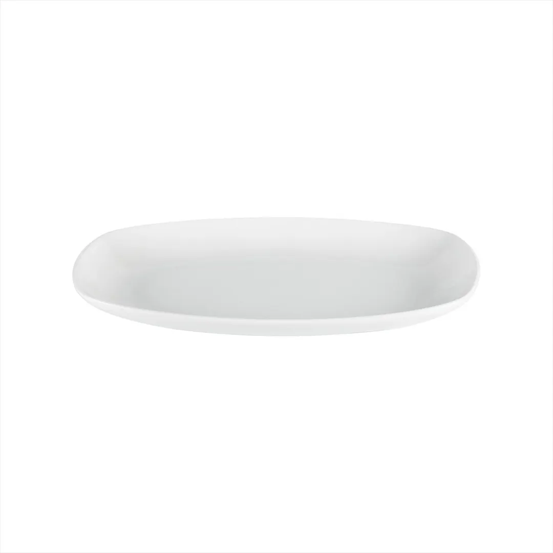 Turgla KO34KY00 Oval Platter, 13.5" W x 7.5" D x 1.5" H, White Porcelain, Rolled Edge Coupe Rim