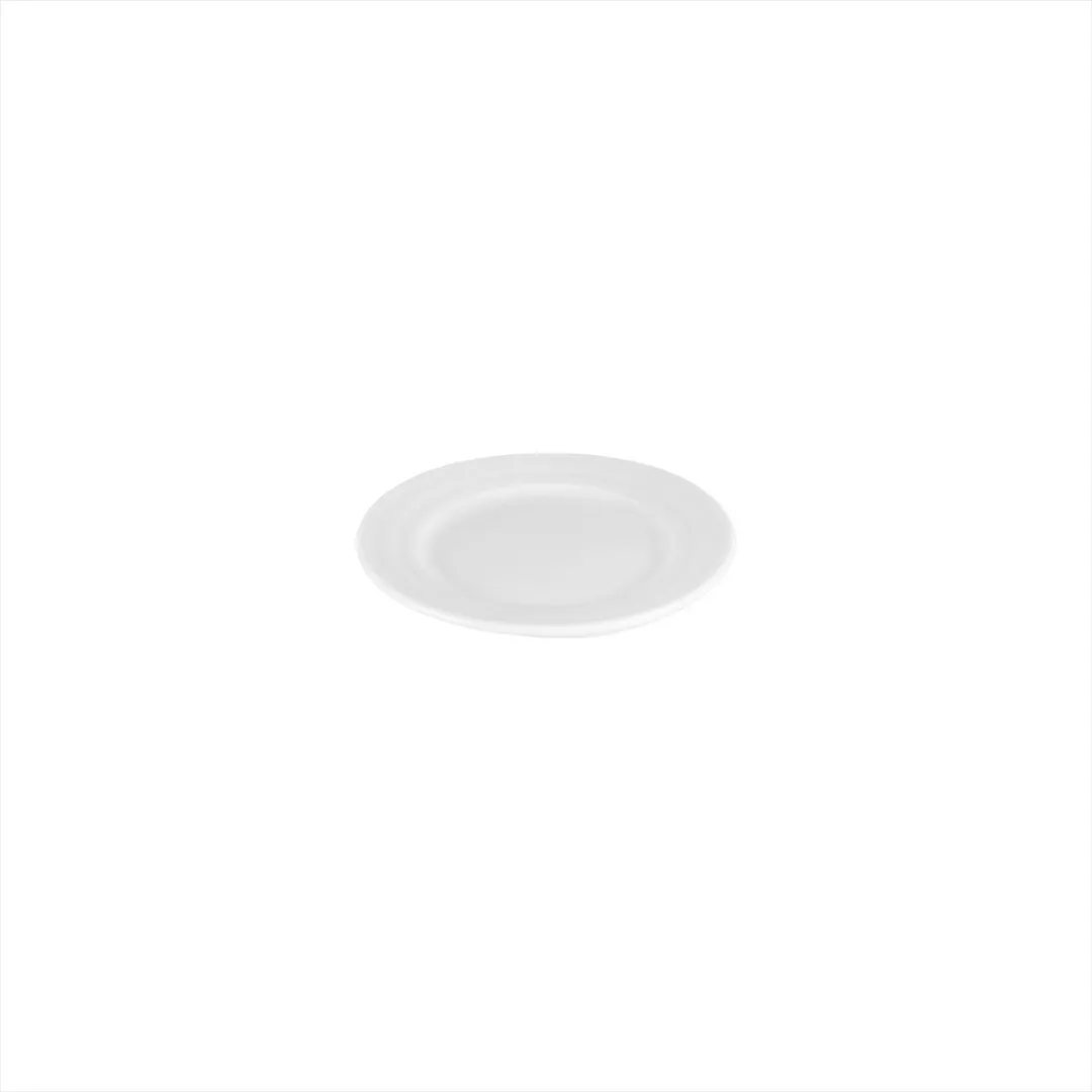 Turgla LIZ16DU00 - Lizbon Round China Plate, 6.25" Diameter, White Porcelain, Rolled Wide Rim