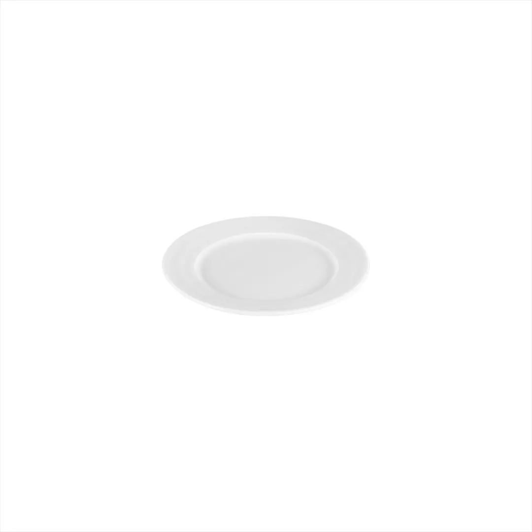 Turgla LIZ18DU00 - 7" Round White Porcelain Plate, Rolled Edge, Wide Rim, China Tableware