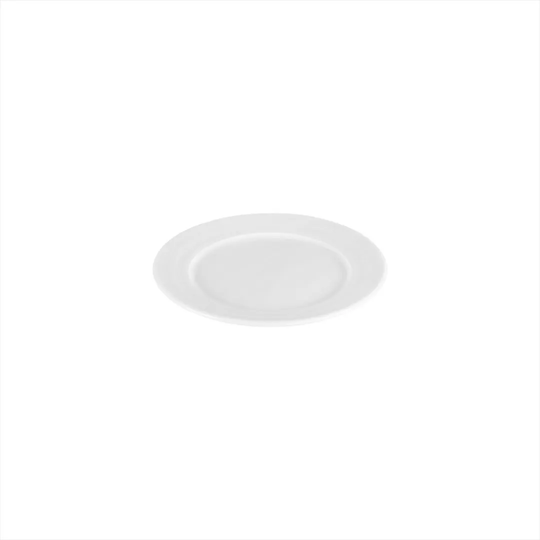 Turgla LIZ20DU00 - Lizbon 7.75" Round White Porcelain Plate with Rolled Edge and Wide Rim
