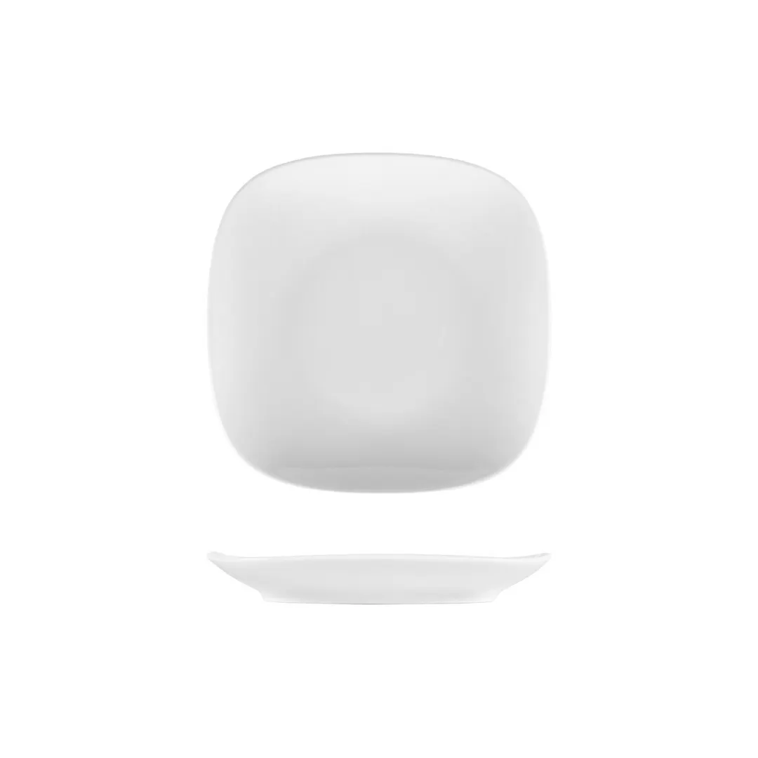 Turgla MMZ21DU00 Square White Porcelain Dinner Plate, 7" x 7", Coupe Rim – Elegant Fine China