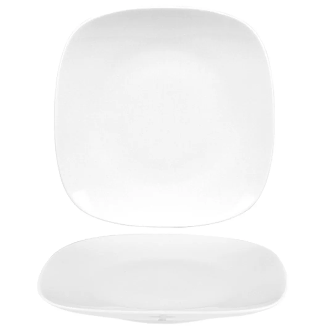 Turgla MMZ25DU00 Mimoza Square White Porcelain Plate, 8.5" (8.625") Coupe Rim, China Tableware