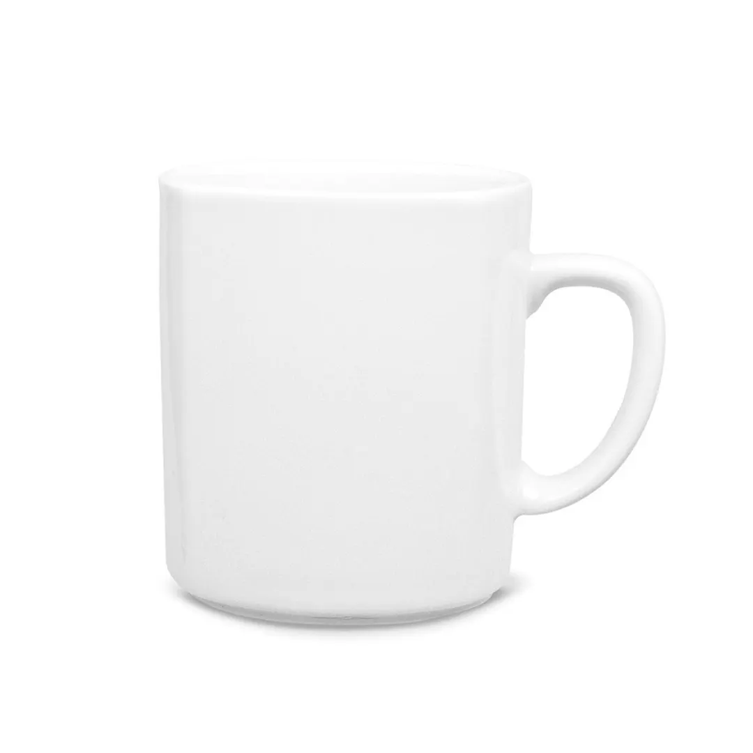 Turgla MRS01MG00 - 10 oz Round White Porcelain Mug, 3" Diameter x 3.5" Height, Stackable