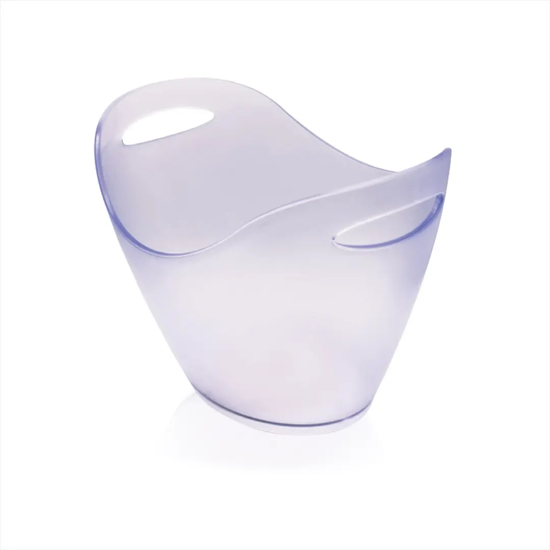Turgla R-BCKCMP350FRS Ice Bucket – Oval Frosted Polycarbonate, 13.75" x 13.75" x 10" Room Supply