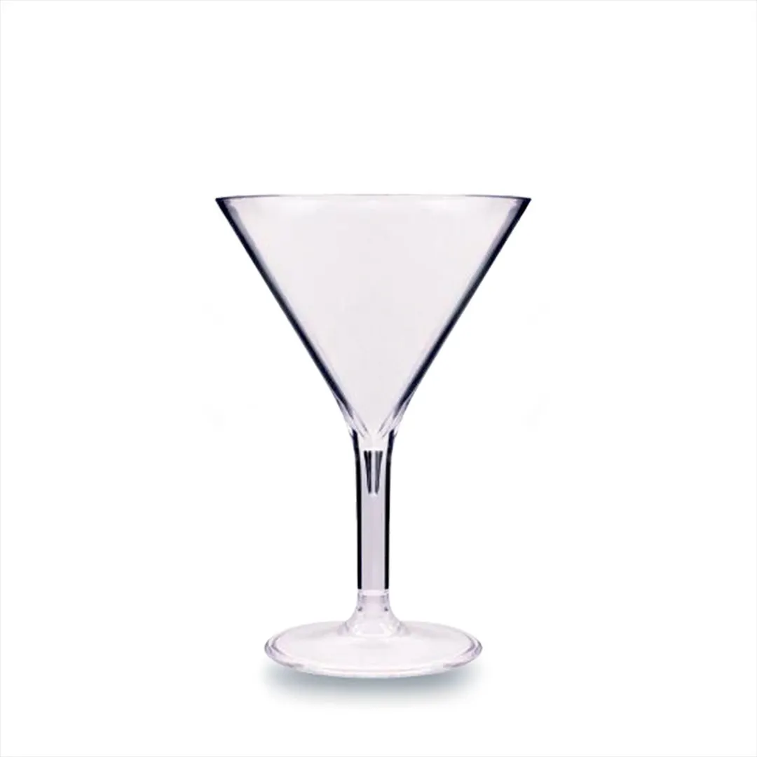 Turgla R-PRMMRT280CLR Martini Glass, 9 Oz Clear Polycarbonate Stemware, 4.5" Diameter x 6.5" Height