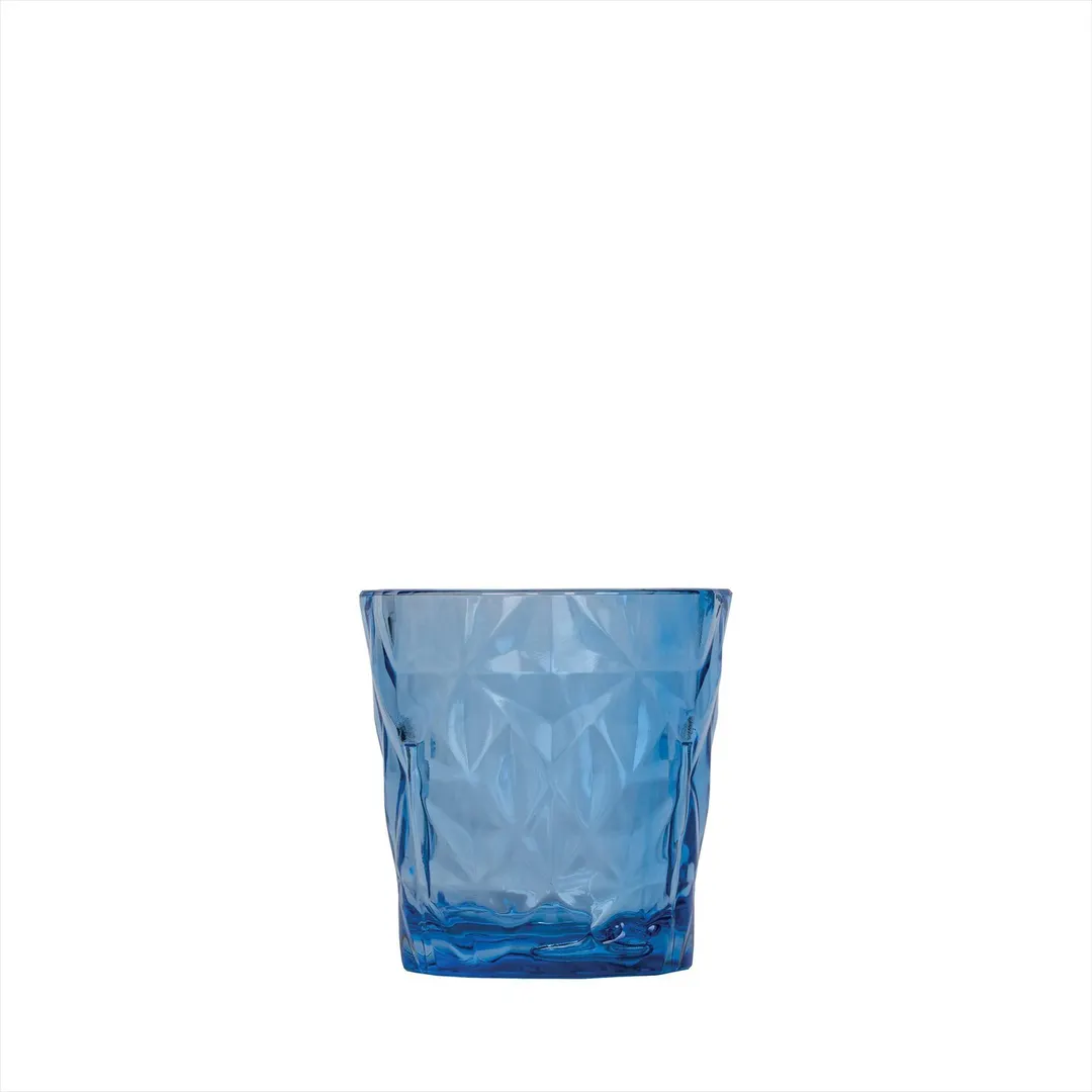 Turgla R-PRSRCK250BLU Rocks Old Fashioned Glass, 10 oz, 3.5" Dia x 3.5" H, Blue Polycarbonate