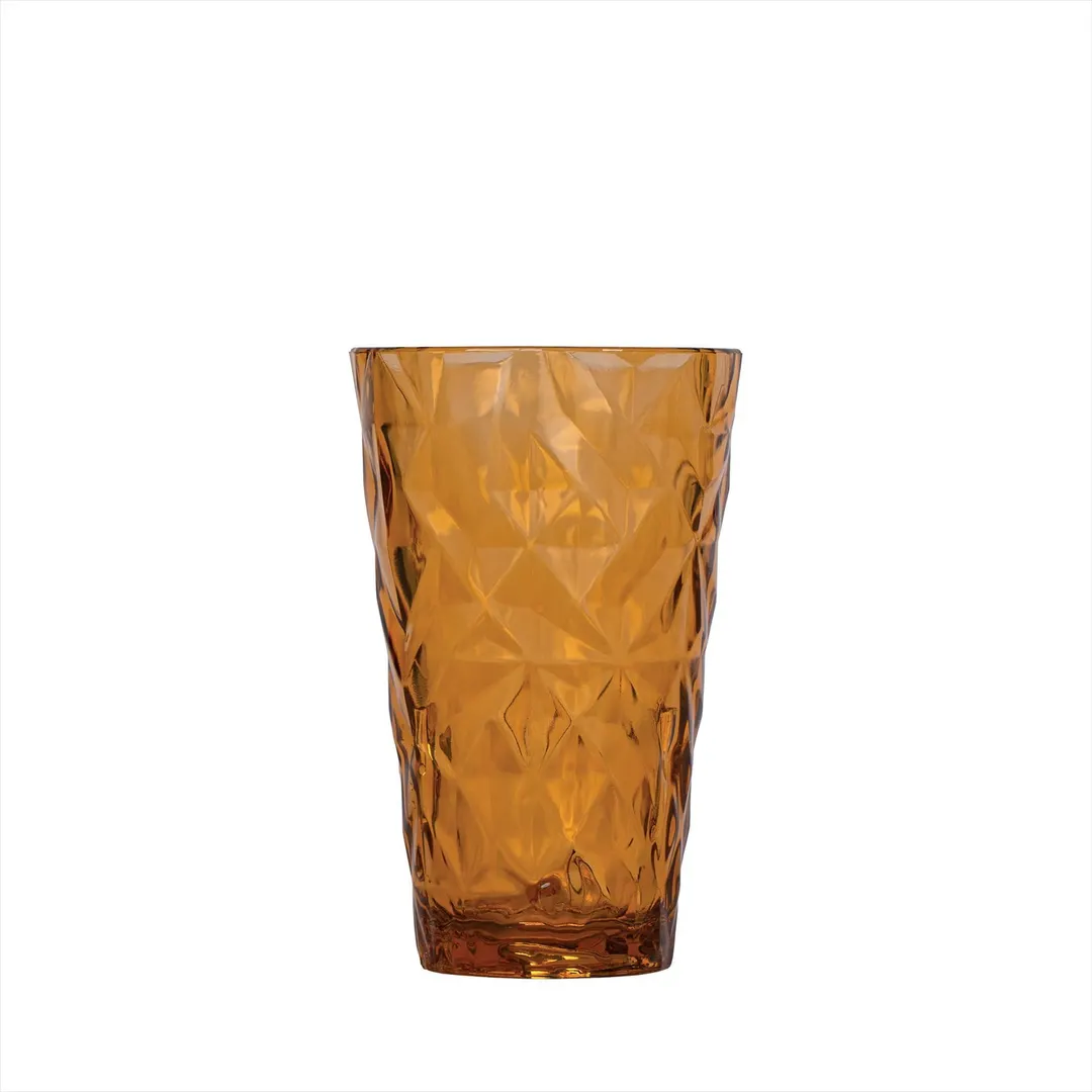 Turgla R-PRSTMB300AMB High-Ball Glass, 14 oz, 3.5" Dia x 5.5" H, Amber Polycarbonate