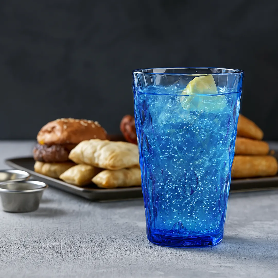 Turgla R-PRSTMB300BLU - 14 oz High-Ball Glass, 3.5" Diameter x 5.5" Height, Blue Polycarbonate
