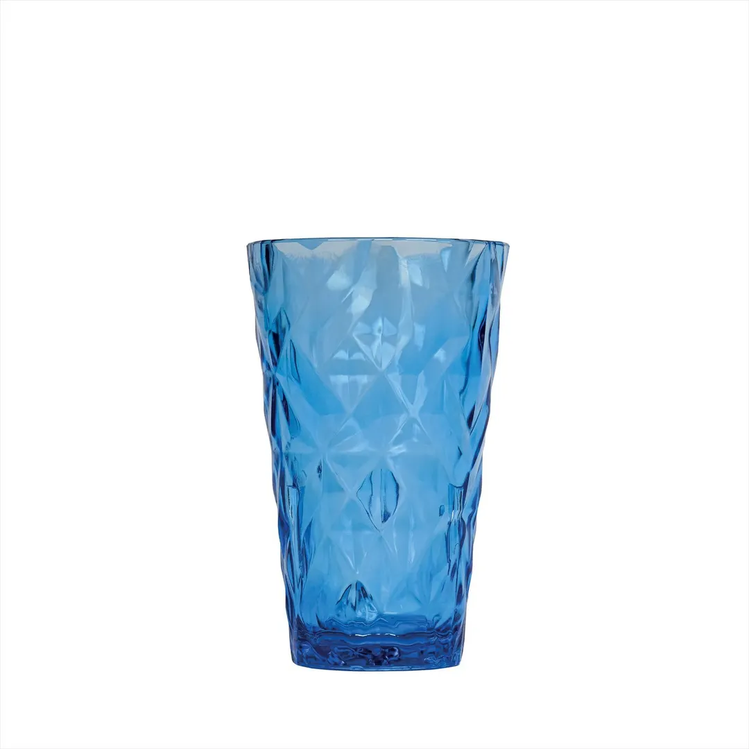 Turgla R-PRSTMB300BLU - 14 oz High-Ball Glass, 3.5" Diameter x 5.5" Height, Blue Polycarbonate
