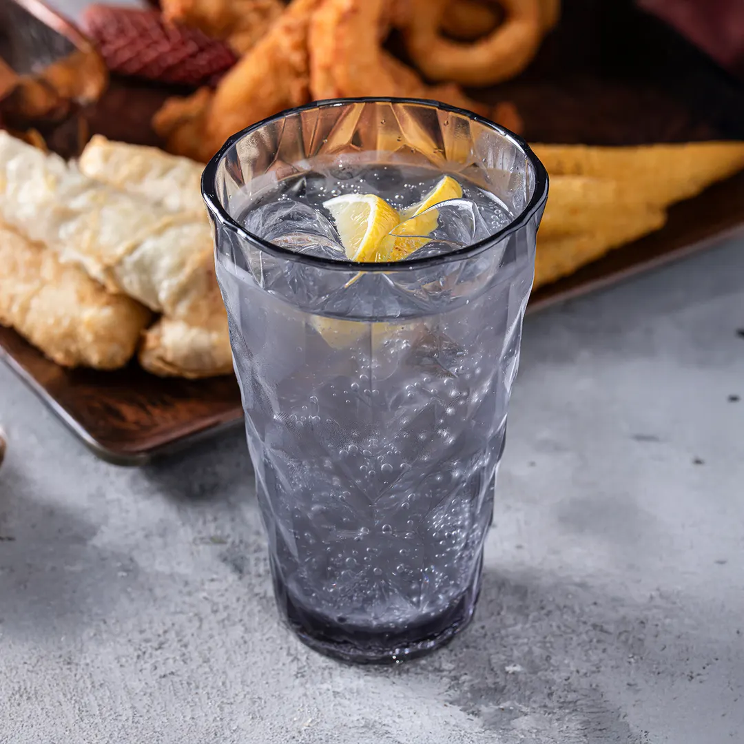 Turgla R-PRSTMB300CHR High-Ball Glass, 14 oz, 3.5" Diameter x 5.5" Height, Charcoal Polycarbonate