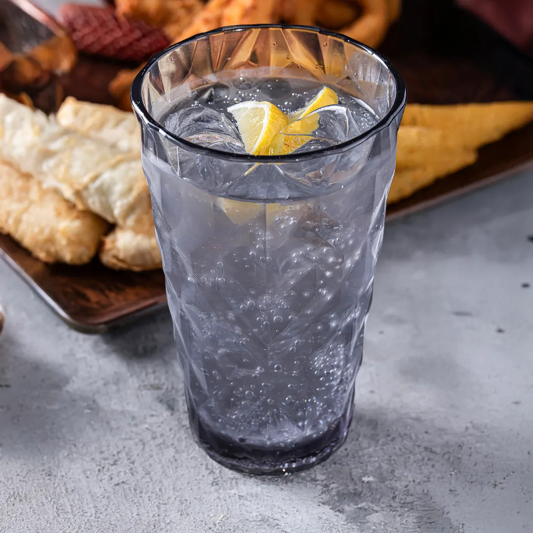 Turgla R-PRSTMB500CHR High-Ball Glass, 3.75" Dia x 6.5" H, 14 oz, Charcoal Polycarbonate, Round
