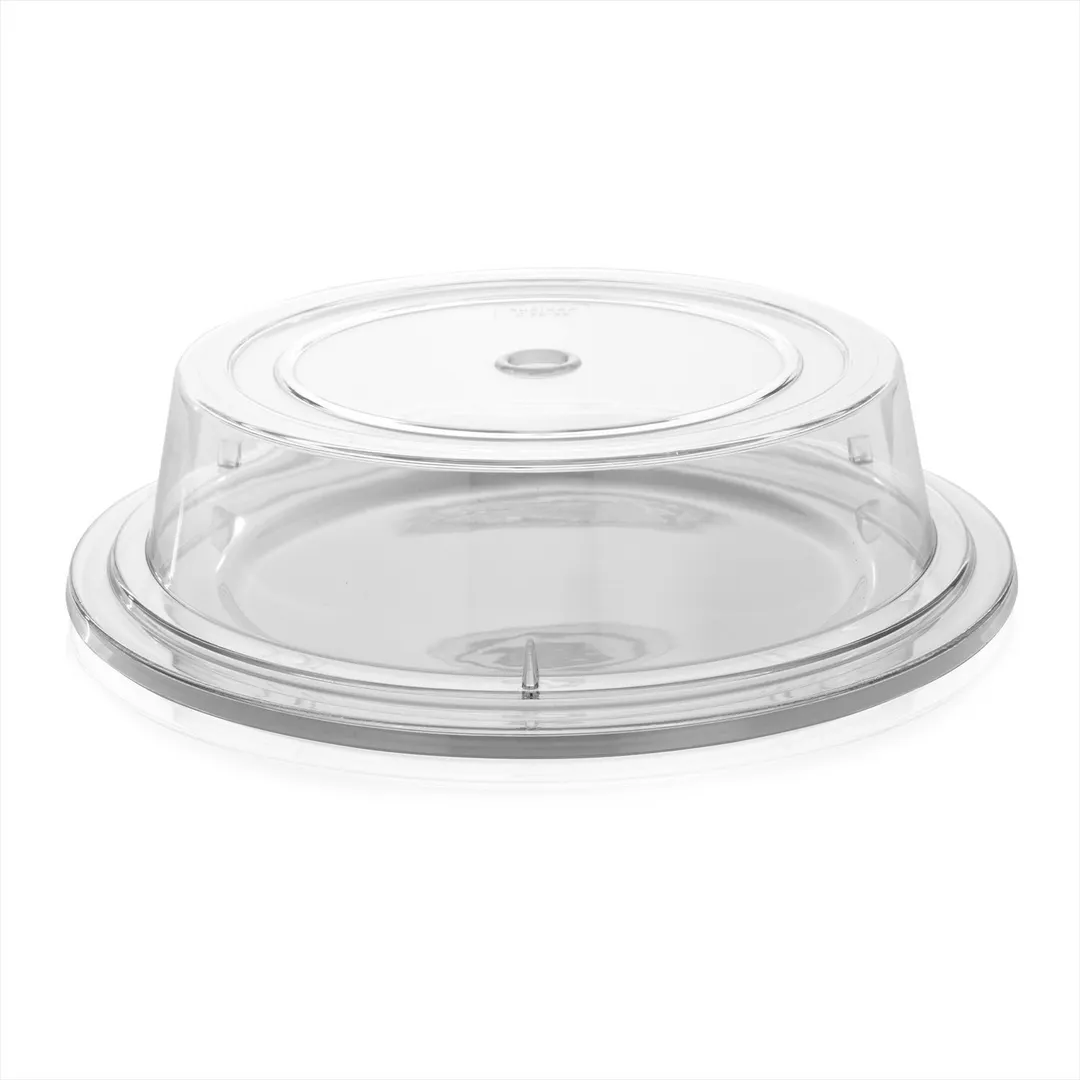 Turgla R‑SRVCVR323CLR Plate Cover, Clear Polycarbonate, Round 12.75" x 3" Height, Plastic