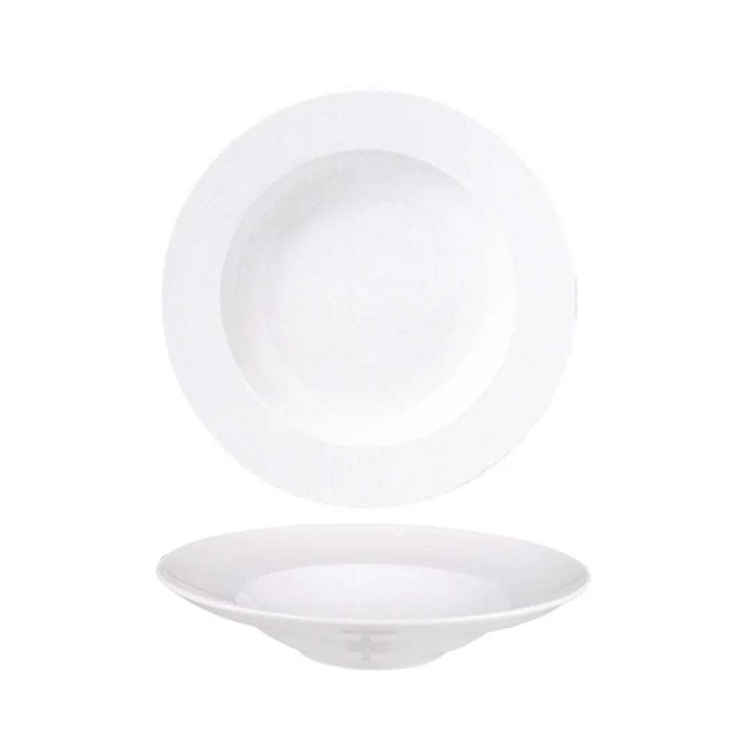 Turgla RN26CK00 - Round White Porcelain Bowl, 10" Diameter x 2" Height, 10 oz Capacity