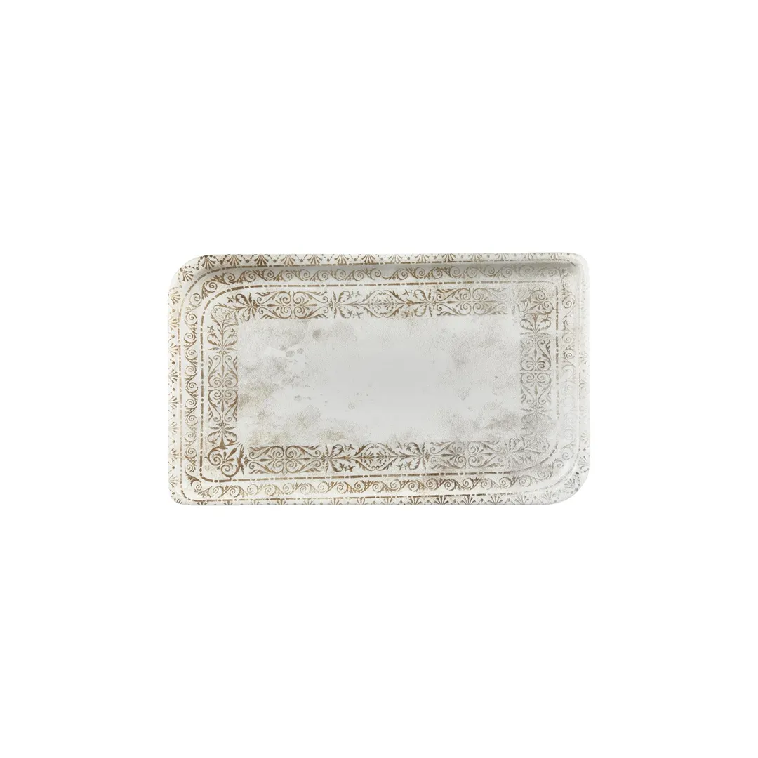 Turgla T-ANAR34DT-6 Antico Rectangular Porcelain Platter, Brown, 11.75" W x 7" D