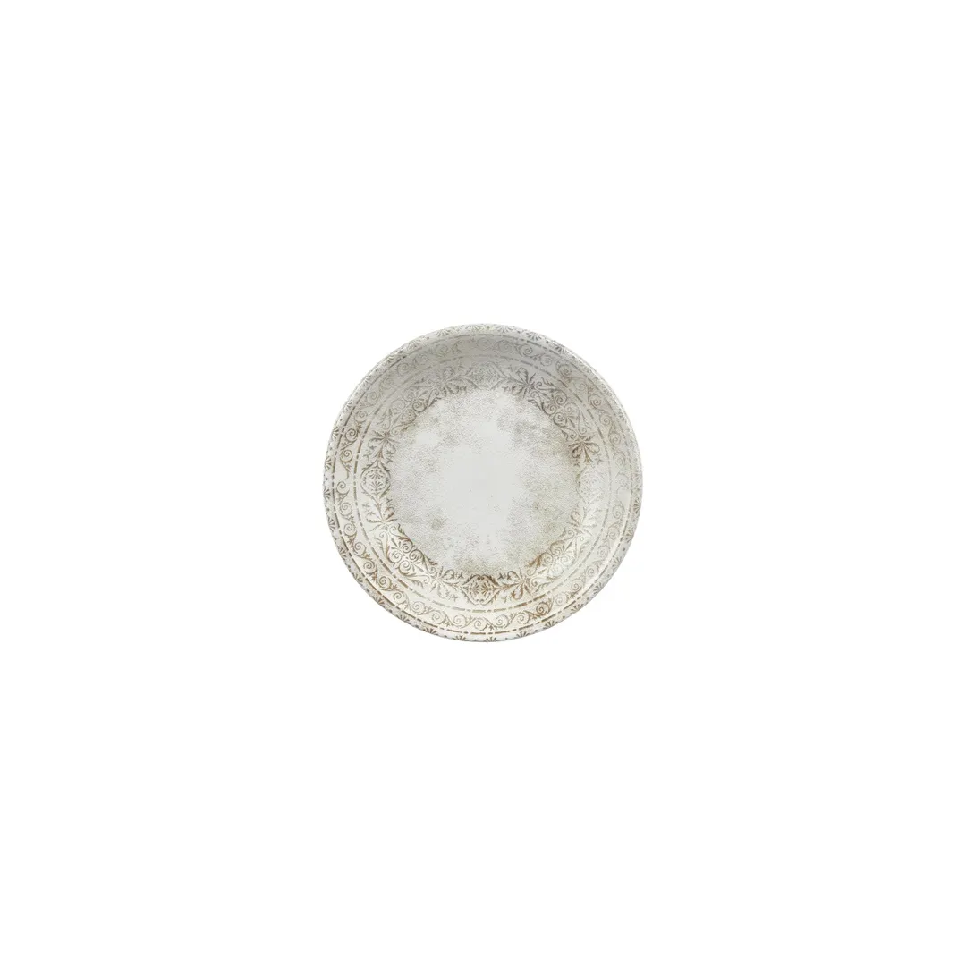 Turgla T-ANZT11CK-24 Antico Deep Round Plate, 4.25" Diameter, 3 oz Capacity, Brown Porcelain