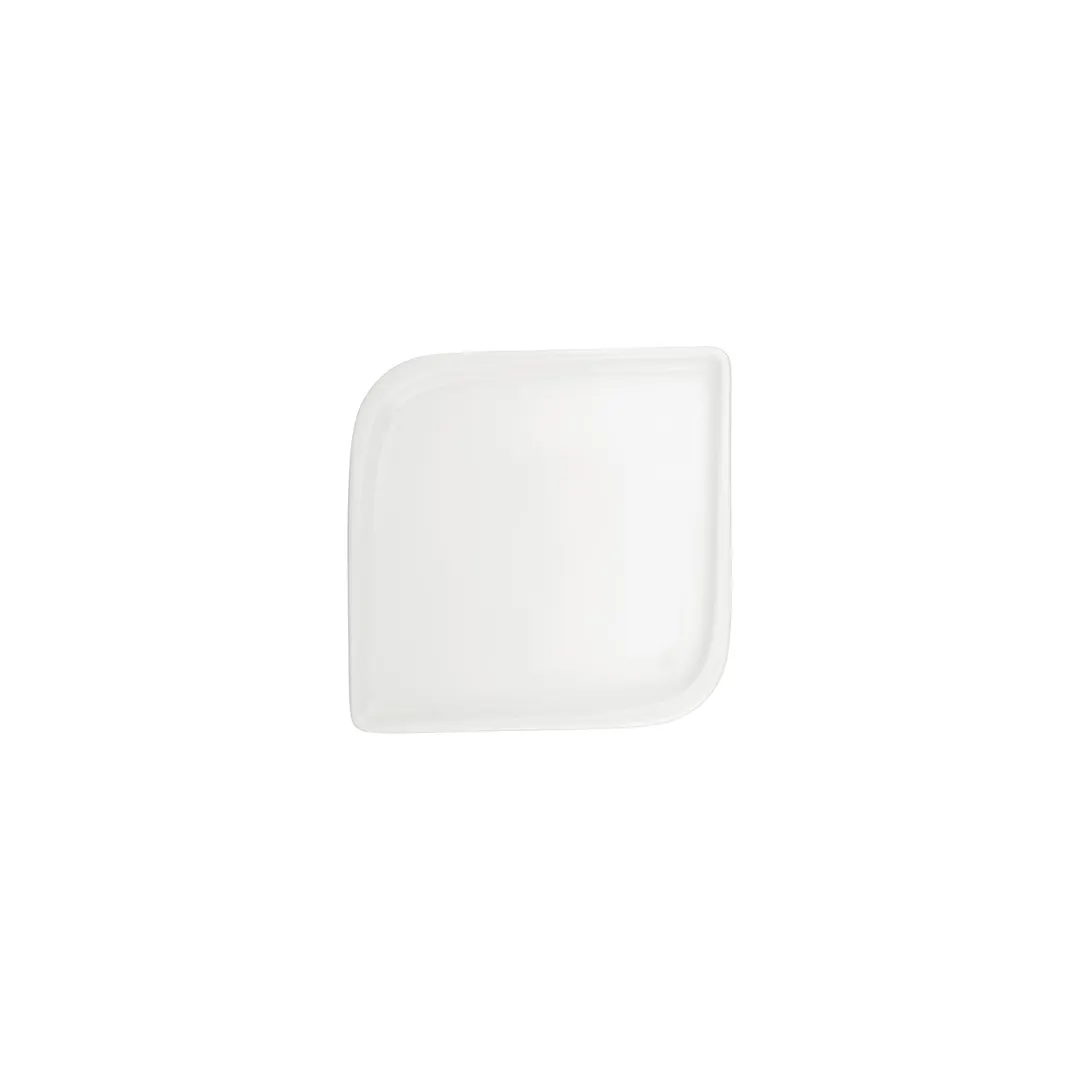 Turgla T-AR25KR-12 Gourmet Square Plate, 7.5" x 7.5" Warm White Porcelain Dinnerware