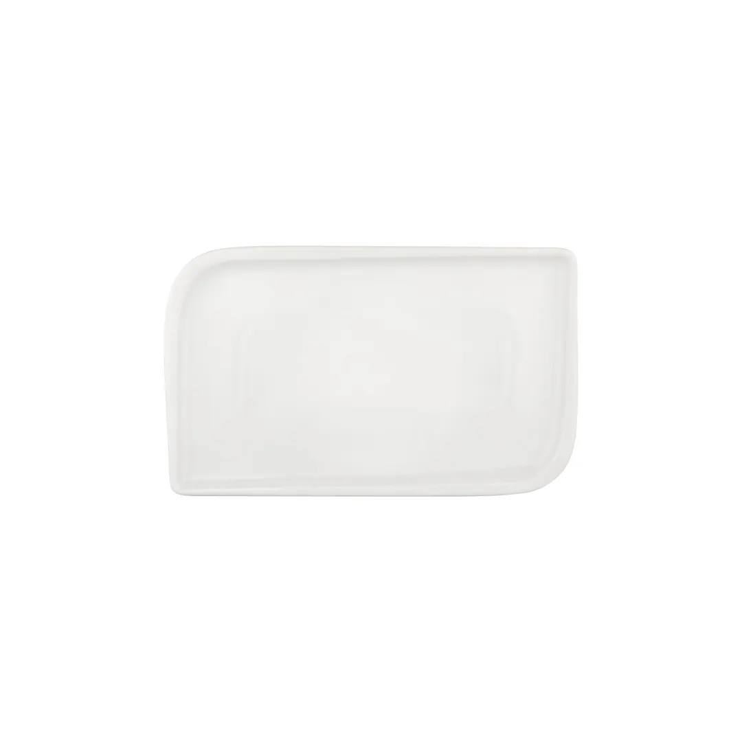 Turgla T-AR34DT-6 Rectangular Porcelain Platter, Warm White, 11.75" W x 7" D, Gourmet Dinnerware