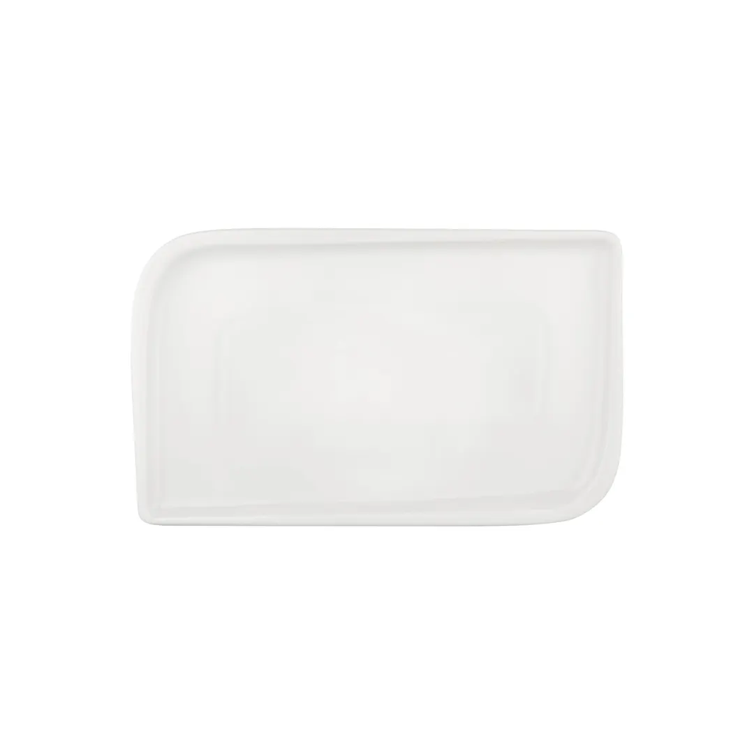 Turgla T-AR38DT-6 Rectangular Porcelain Platter, Warm White, 13.75" W x 6.25" D – Gourmet Dinnerware