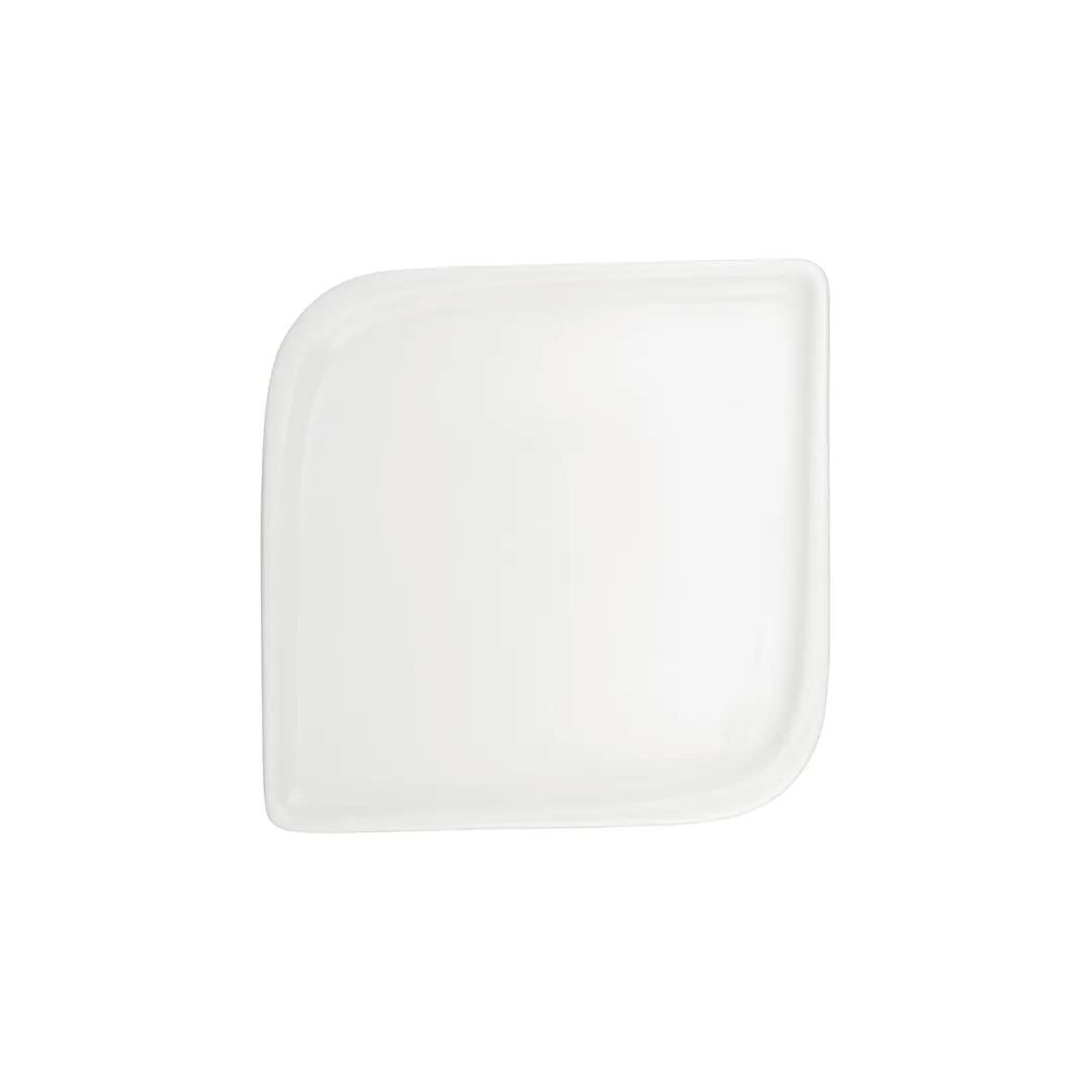 Turgla T-AR38KR-6 Square China Plate, 11" x 11", Warm White Porcelain Dinnerware