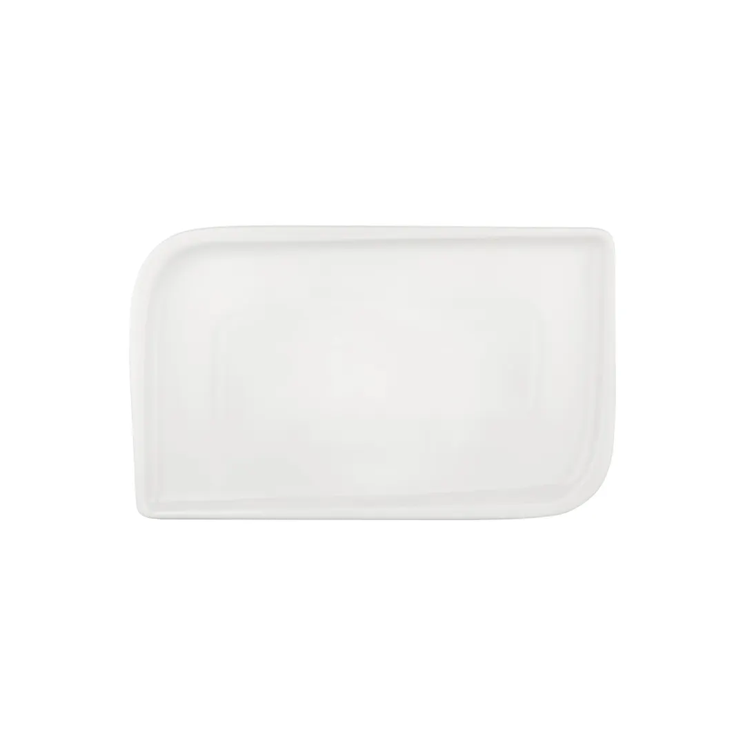 Turgla T-AR40DT-6 Rectangular Porcelain Platter, Warm White, 13.75" W x 8.25" D