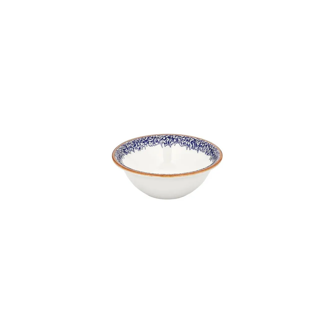 Turgla T-ECZT16KS-12 Round Porcelain Bowl, 6.25" Diameter, 17 oz Capacity, Blue