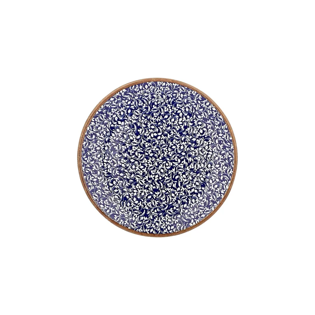 Turgla T-ECZT27DZ-12 Round 10.75" Porcelain Dinner Plate, Blue Cobalt Finish, 10.75" Diameter