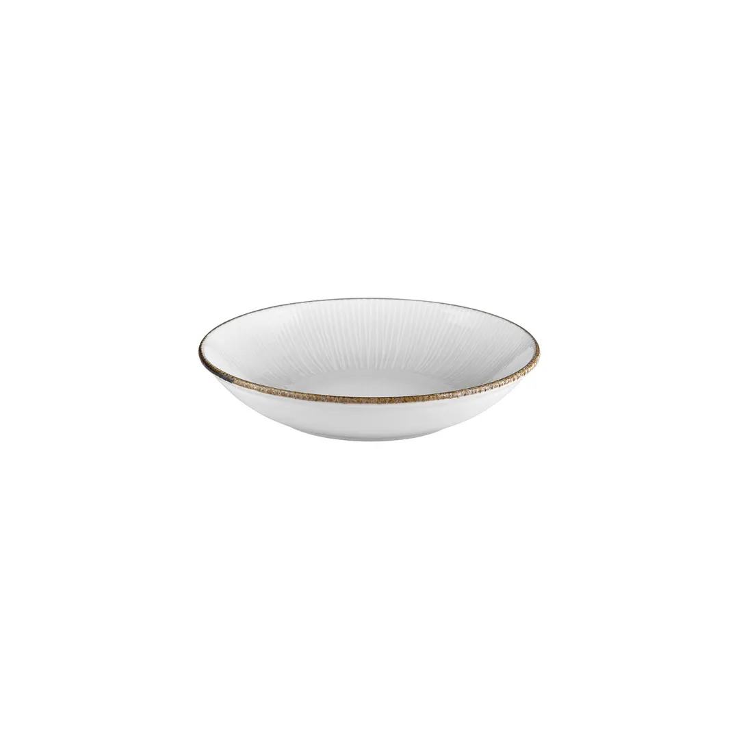 Turgla T-GREFL25CK-6 Deep Round Plate, 9.75" Diameter, Brown Porcelain, Deep Rim, 44 oz
