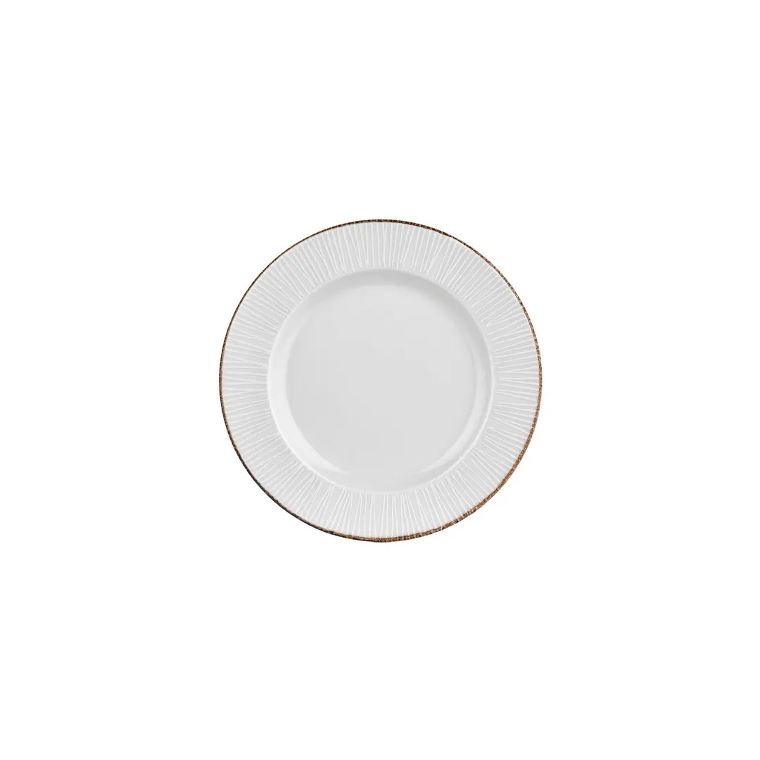 Turgla T-GREGT23DZ-12 Grace Round 9" Porcelain Dinner Plate, Brown Finish, 9" Diameter