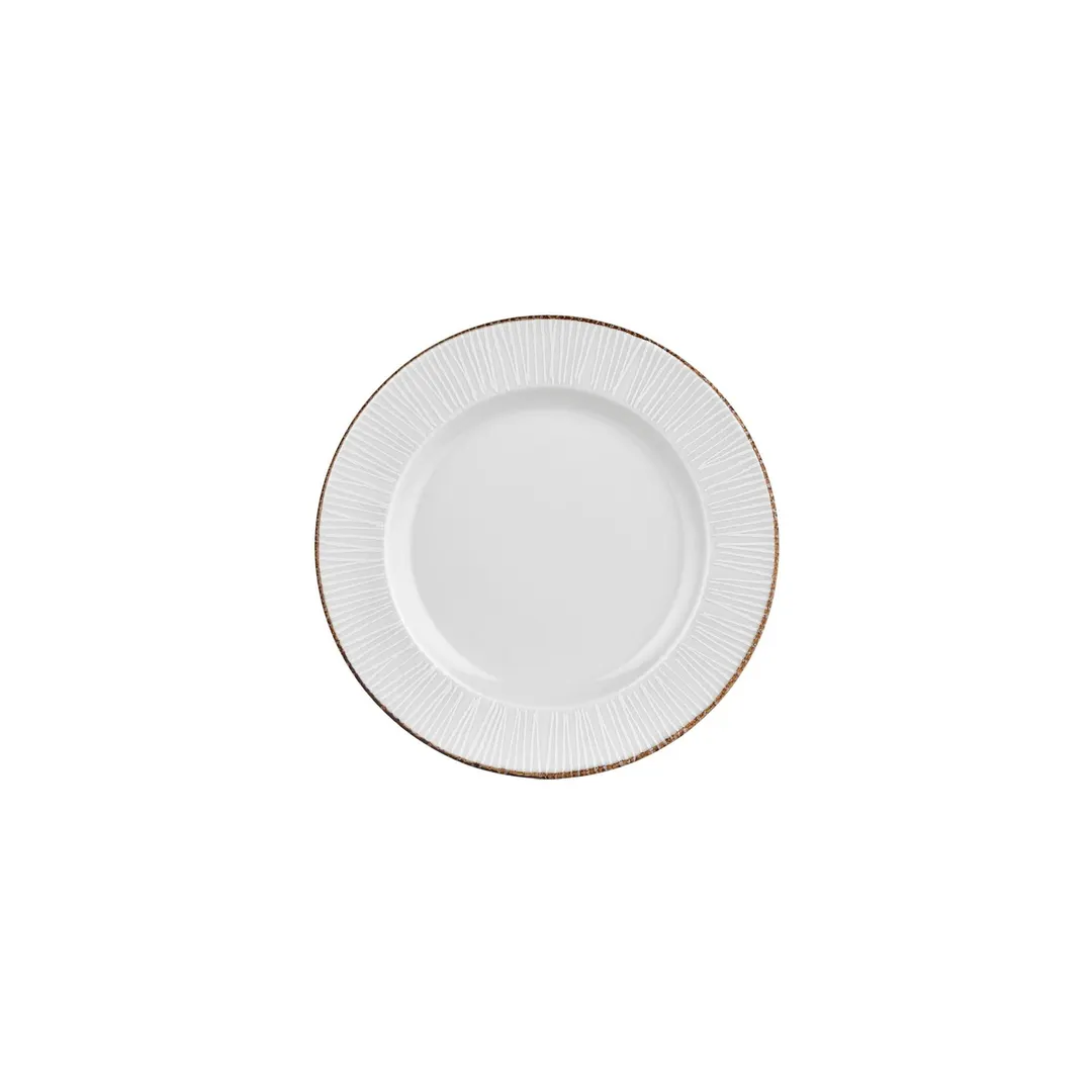 Turgla T-GREGT23DZ-12 Grace Round 9" Porcelain Dinner Plate, Brown Finish, 9" Diameter