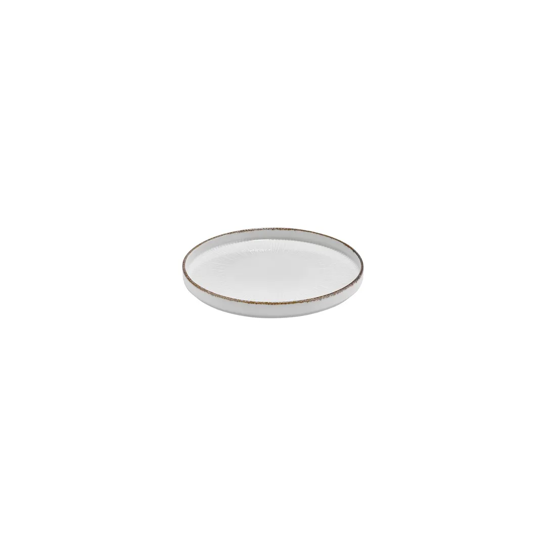Turgla T-GREHL16RD-6 Grace Round China Plate, 6.25" Diameter, Porcelain, Brown Finish