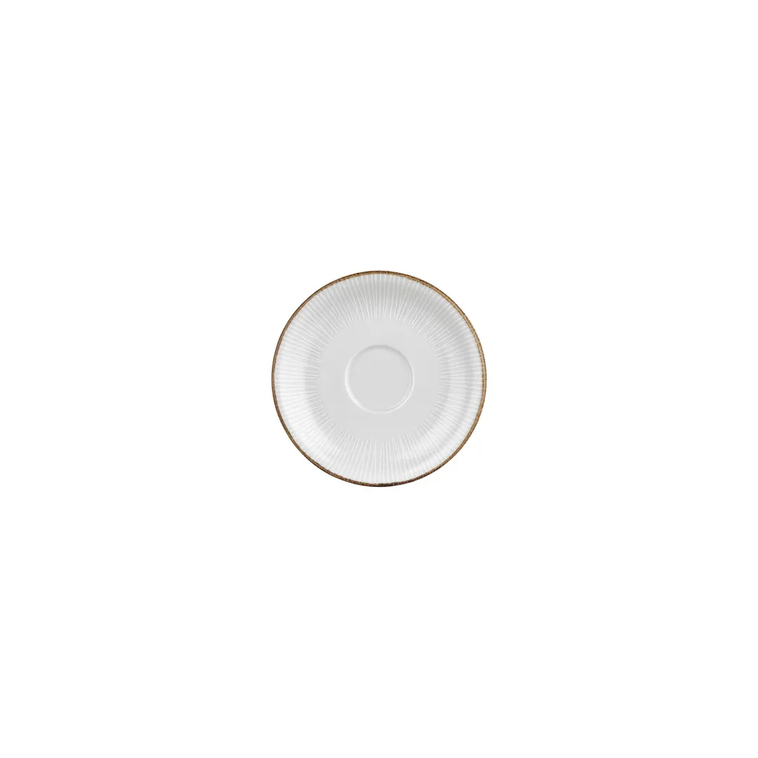 Turgla T-GREZT01KT-24 Grace Saucer, Round Porcelain Cup, 4.75" Diameter, Brown Finish