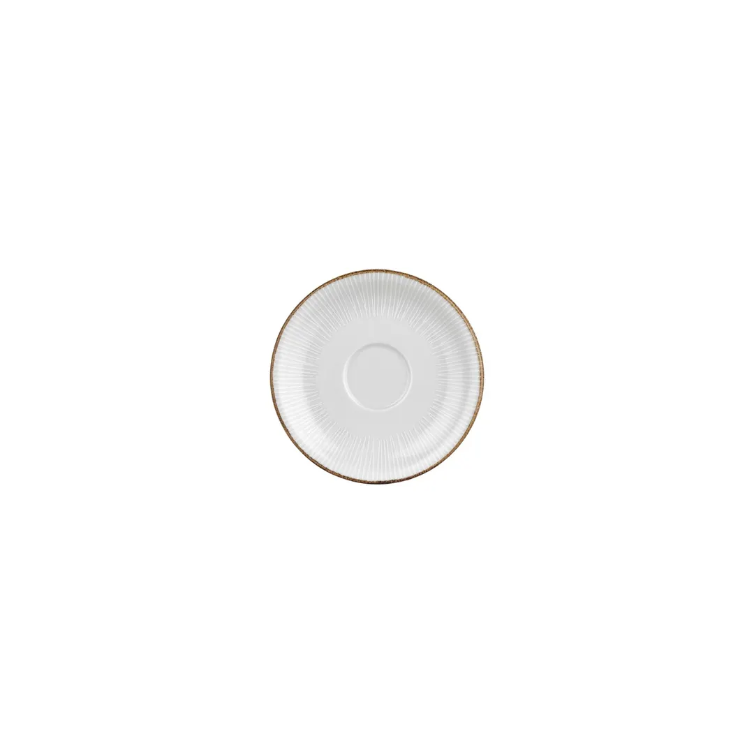 Turgla T-GREZT01KT-24 Grace Saucer, Round Porcelain Cup, 4.75" Diameter, Brown Finish