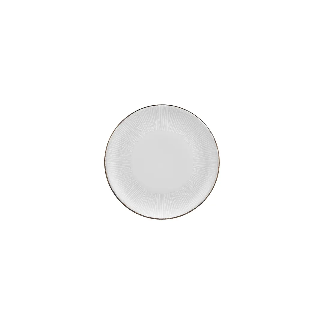 Turgla T-GREZT19DZ-12 Grace Round China Plate, 7.5" Diameter, Brown Porcelain Dinnerware