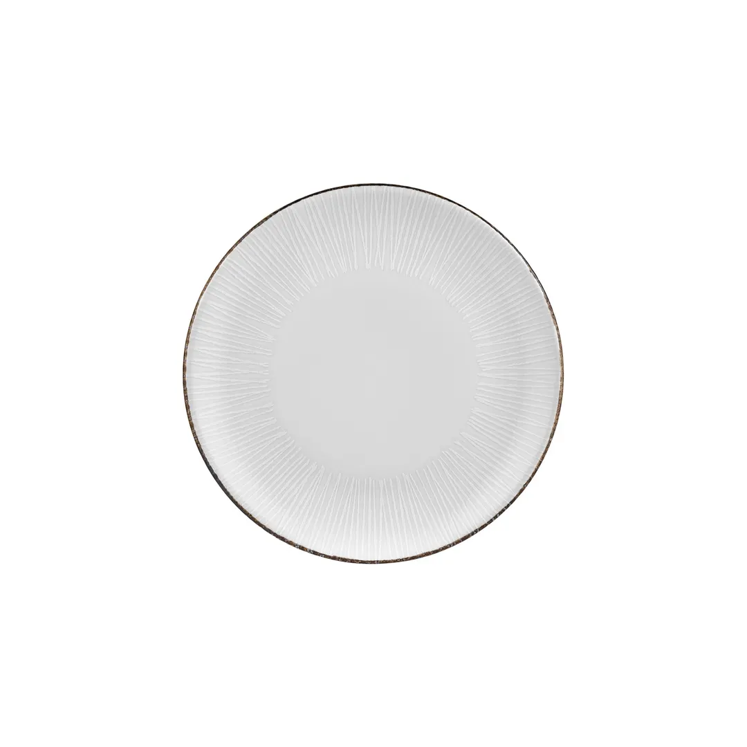 Turgla T-GREZT27DZ-12 Grace Round China Plate, 10.75" Diameter, Brown Porcelain Dinnerware