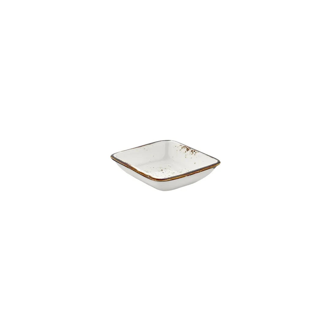 Turgla T-HAELAR13KS-24 Square Porcelain Bowl, 4" Diameter x 3.5" Depth, Brown Finish - 1/Each