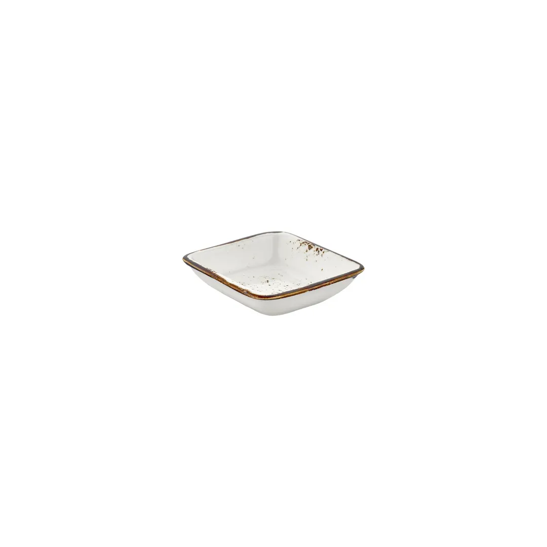 Turgla T-HAELAR13KS-24 Square Porcelain Bowl, 4" Diameter x 3.5" Depth, Brown Finish - 1/Each