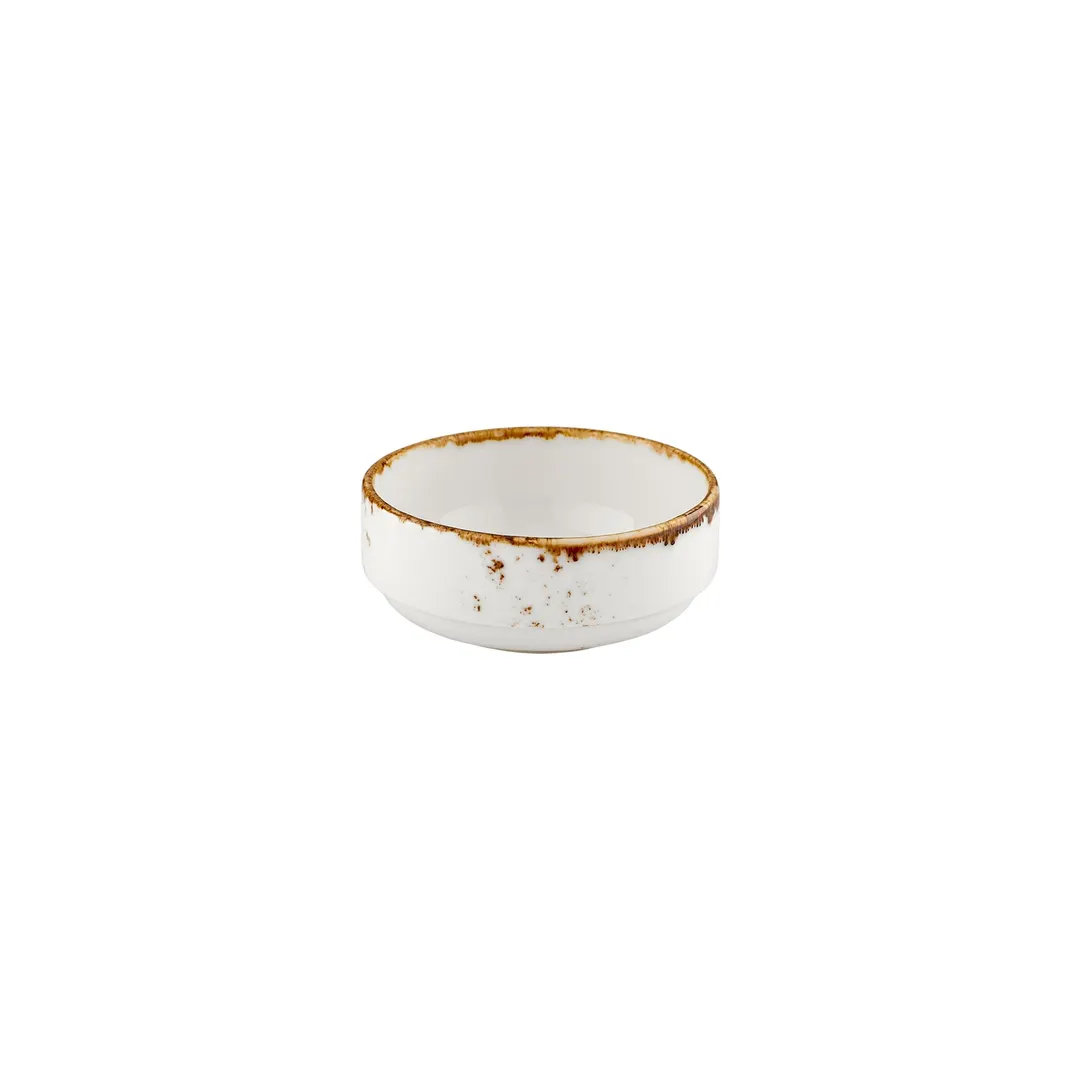 Turgla T-HAELGT14JO-12 - 5.5" Diameter 15 Oz Round Brown Porcelain Dinner Bowl, 6" Size