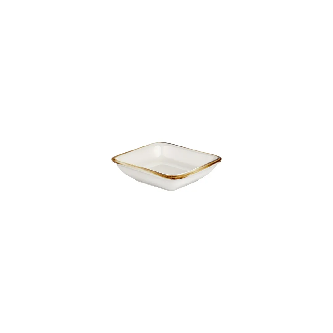 Turgla T-HAGLAR13KS-24 Gleam Square Porcelain Bowl, 4" Dia x 3.5" H, Brown Finish, General Use