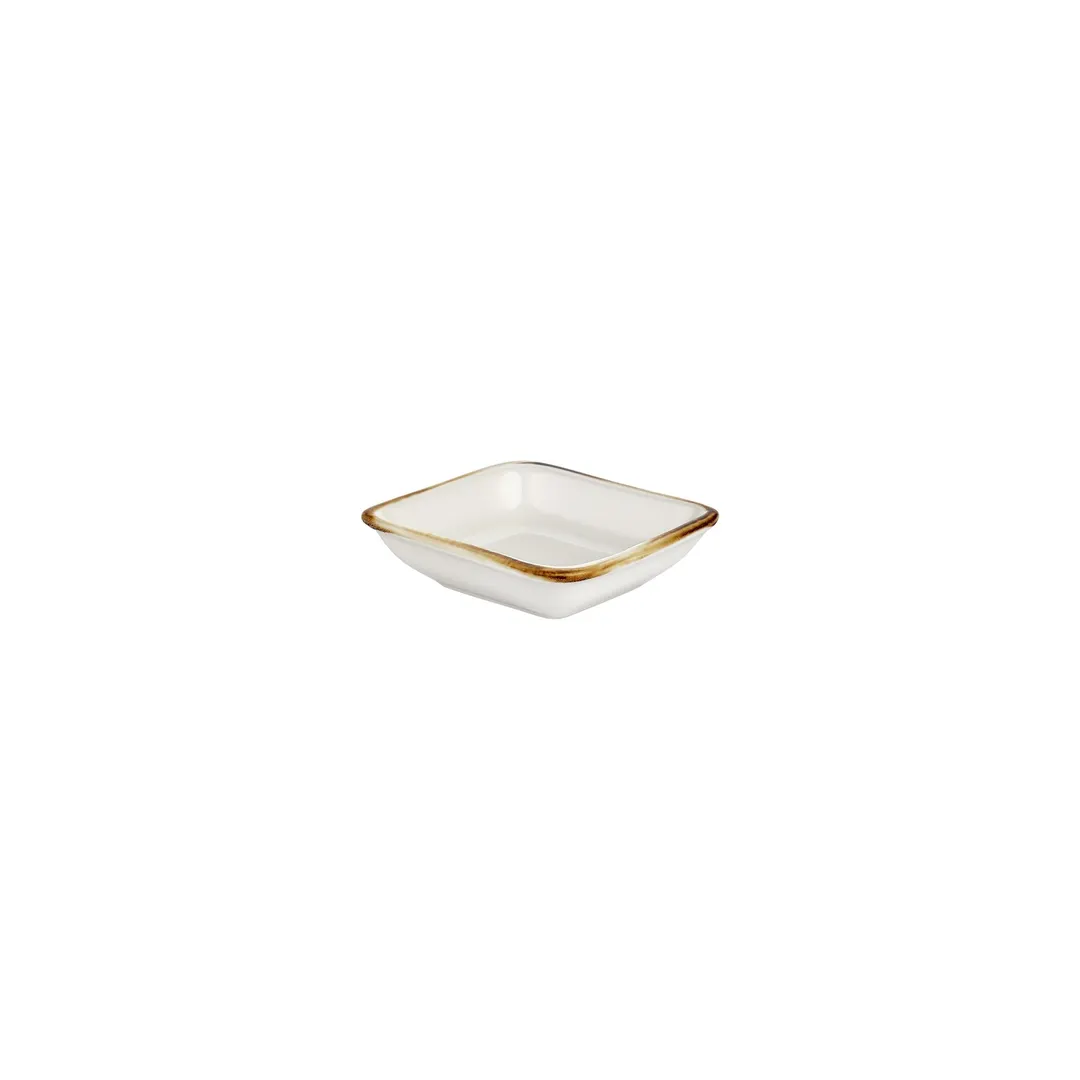 Turgla T-HAGLAR13KS-24 Gleam Square Porcelain Bowl, 4" Dia x 3.5" H, Brown Finish, General Use