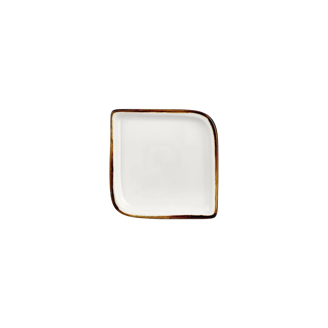 Turgla T-HAGLAR20KR-12 Gleam Square Plate, 6" x 6", Brown Porcelain Dinnerware