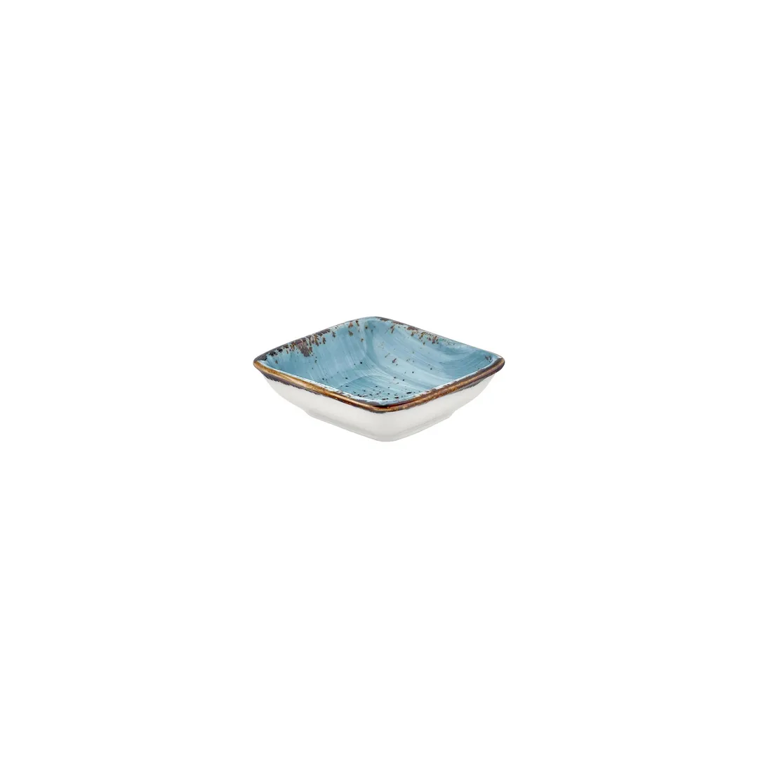 Turgla T-HAINAR13KS-24 Infinity Bowl, 4" Diameter x 3.5" Depth, Square Porcelain, Turquoise Finish