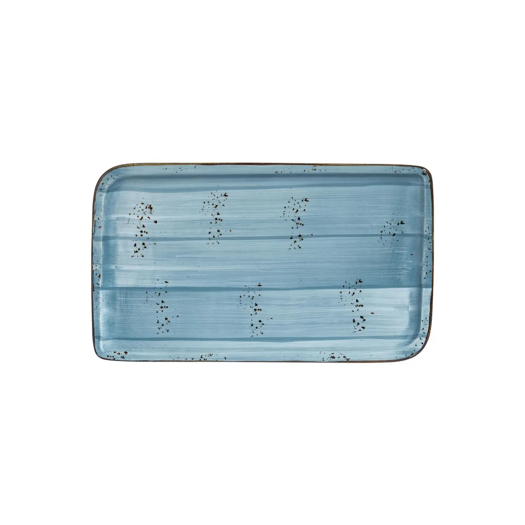 Turgla T-HAINAR38DT-6 Rectangular Platter, 13.75" W x 6.25" D Turquoise Porcelain Dinnerware