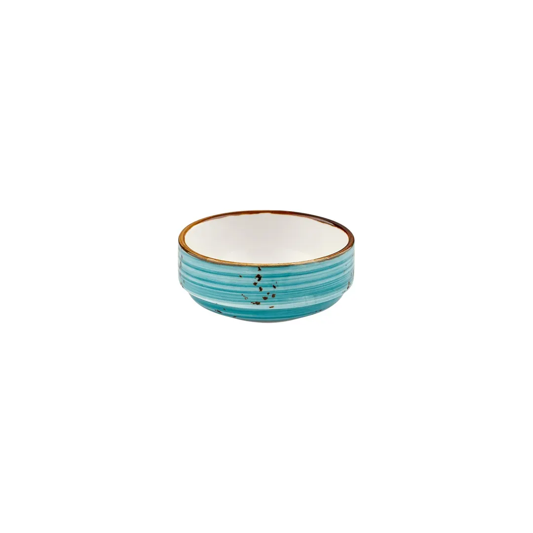 Turgla T-HAINGT12JO-12 4.75" Diameter, 12 oz Capacity, Round Turquoise Porcelain Bowl