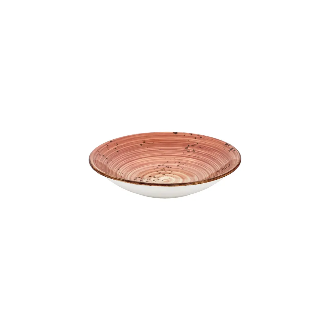 Turgla T-HALTFL25CK-6 Laterite Deep Round Plate, 9.75" Diameter, 44 oz Capacity, Orange Porcelain